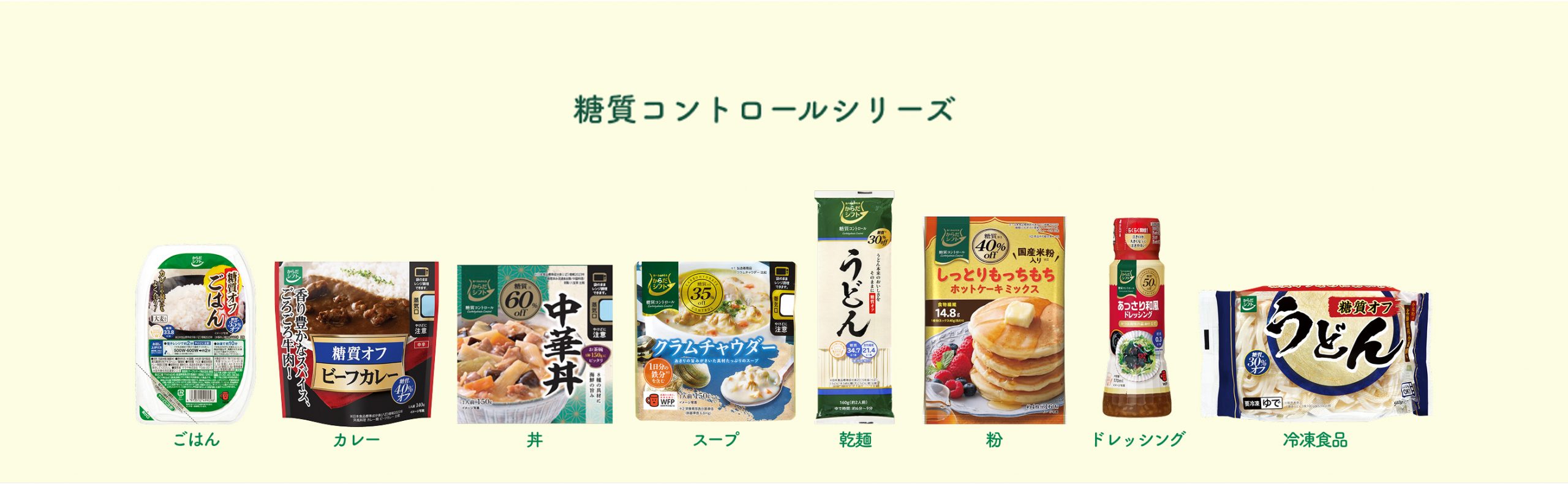 糖質コントロールシリーズ 商品ラインナップ